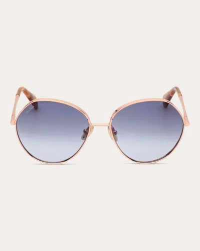 Max Mara Women's Goldtone & Blue Menton Round Sunglasses In Goldtone/blue