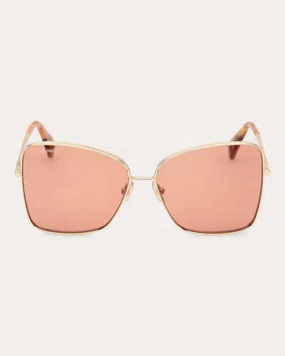 Max Mara Women's Goldtone & Brown Menton 1 Butterfly Sunglasses In Gold/brown