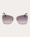 MAX MARA WOMEN'S GOLDTONE & SMOKE GRADIENT MENTON 1 BUTTERFLY SUNGLASSES