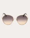 Max Mara Women's Goldtone Menton Round Sunglasses