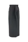 Max Mara Wrap Skirt With Side Pockets And Elastic Waistband In Gray