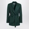 Max Mara Women's Green Wool Canvas Jacket With Belt