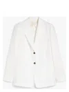 Max Mara Single-breasted Linen Blazer Featuring Pockets