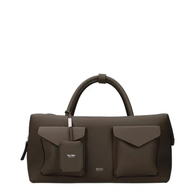 Max Mara Women's Handbags Green Leather From The Forest In Brown