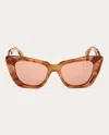 Max Mara Women's Havana Glimpse5 Butterfly Sunglasses In Havana/brown