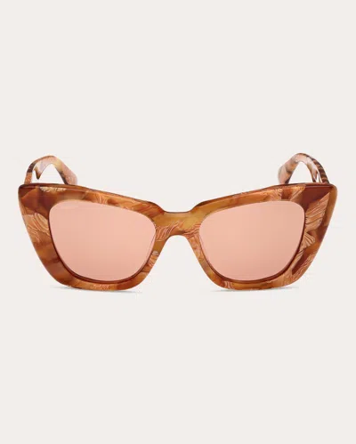 Max Mara Women's Havana Glimpse5 Butterfly Sunglasses In Havana/other / Brown
