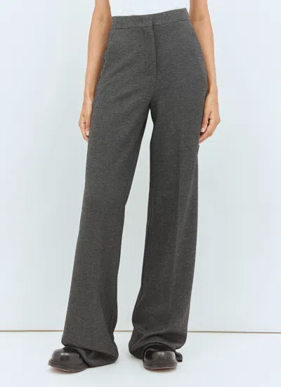 Max Mara Women Herringbone Pants In Gray