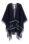 Max Mara Hilde Wool Jacquard Shawl In Blue
