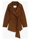Max Mara Holly Wool Short Coat In Brown