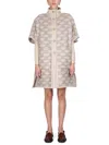 Max Mara Enica Reversible Monogram-pattern Coat In Cream