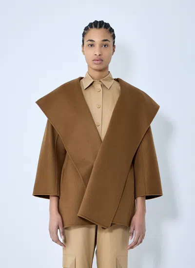 Max Mara Women Hooded Cashmere Coat In Brown