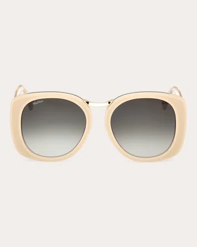 Max Mara Women's Ivory Bridge Oversized Round Sunglasses In White