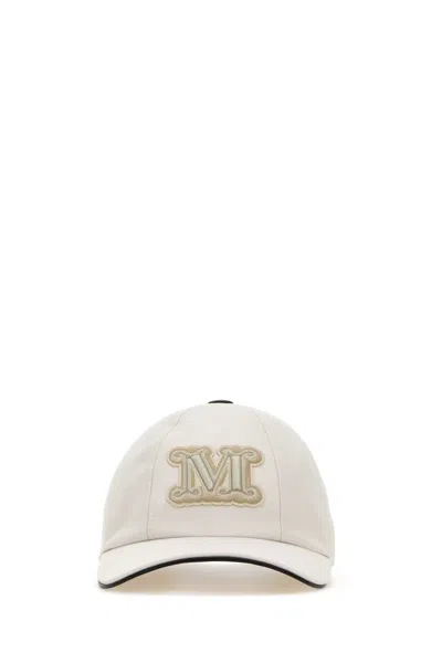 Max Mara Women Ivory Cotton Libero Baseball Cap