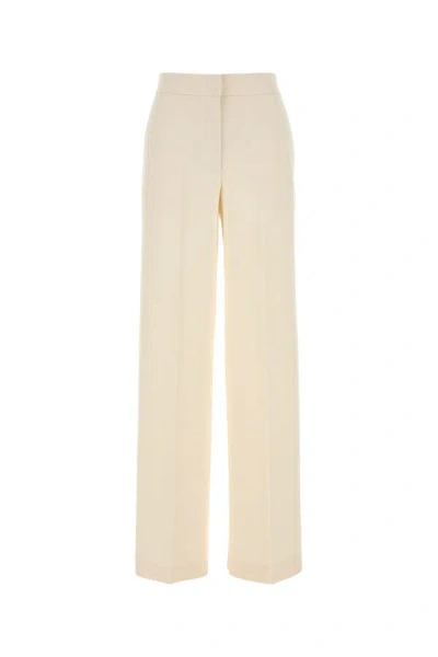 Max Mara Women Ivory Stretch Cotton Orche Wide-leg Pant In White