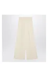 Max Mara Ivory Wide Leg Pants In Viscose Knit