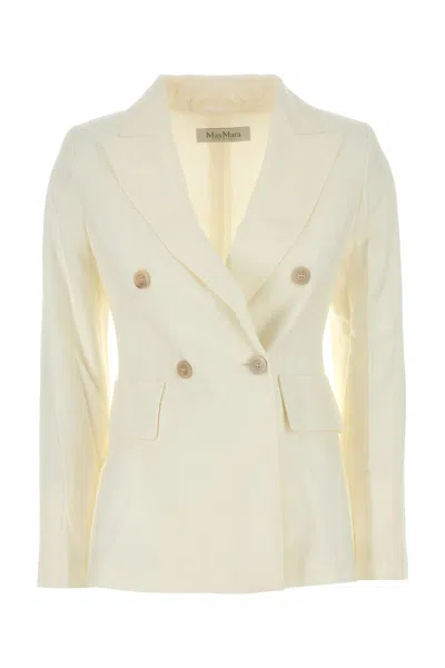 Max Mara Women Ivory Wool Osanna Blazer In Neutral