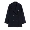 Max Mara Double-breasted Wool Pea Coat In Blue
