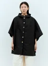 Max Mara Hooded Monogram Coat In Black