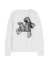 Max Mara Zurlo Monogram Wool-blend Sweater In White