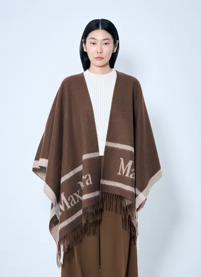 Max Mara Women Jacquard Wool Poncho