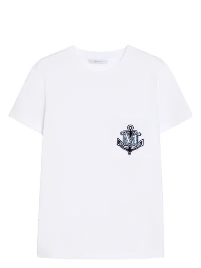 MAX MARA WOMEN'S JERSEY T-SHIRT WITH EMBROIDERY