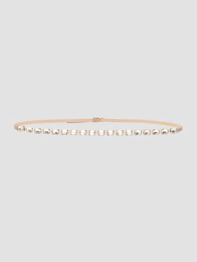 Max Mara Women's Jewelled Nappa Leather Belt In Gold