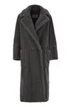 Max Mara Wool And Alpaca Teddy Oversized Coat In Cian