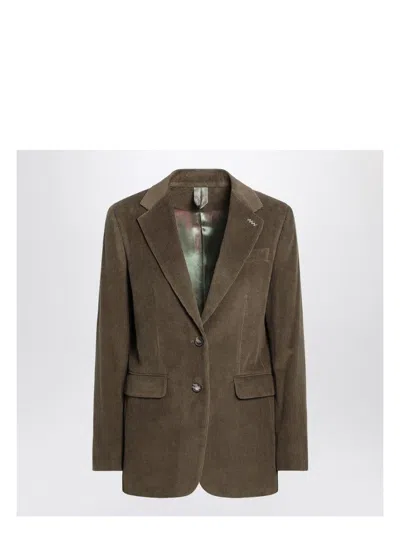 MAX MARA WOMEN'S KHAKI RIBBED JACKET