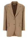 Max Mara Women Khaki Stretch Wool Blazer