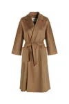 Max Mara Maxmara Women Melinda - Cashmere Midi Coat With Belt In Cream