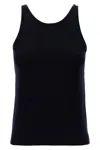Max Mara Simple Round Neck Sleeveless Knit Top In Blue