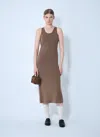 Max Mara Women Knitted Wool Midi Dress In Brown