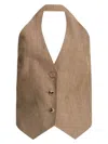 Max Mara Knitwear With Button Detailing And Halterneck