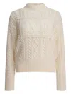 Max Mara Vicini Cashmere Side Braid Sweater In Neutral