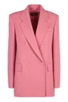 Max Mara Studio Pink Wool Lamella Blazer In Pink