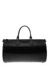 Max Mara Black Leather Brushedrolll Handbag