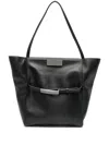 Max Mara Large Clutch In Natural Leather In Black