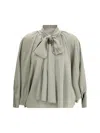 Max Mara Leonida Blouse Draped Design Long Sleeves In Multi