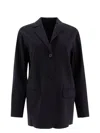 Max Mara Single-breasted Jersey Blazer Jackets Blue