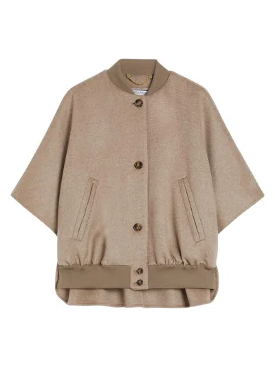 Max Mara Women's Leticia Cashmere Bomber Cape In Sand