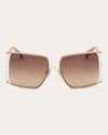 Max Mara Menton 59mm Cat Eye Sunglasses In Light Brown/gradient Brown