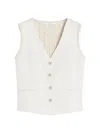 Max Mara Beige Linen And Cable Knit Mxmcalibri Vest In Neutral