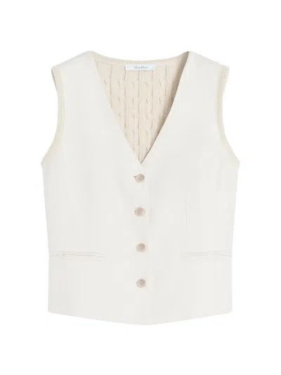 Max Mara Women's Linen And Cable Knit Gilet In Neutral