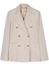 Max Mara Women Linen Blend Single-breasted Jacket In Multicolor