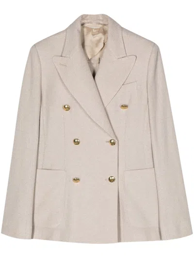 Max Mara Women Linen Blend Single-breasted Jacket In White