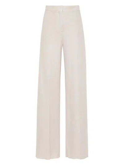 MAX MARA WOMEN'S LINEN BLEND WIDE-LEG TROUSERS