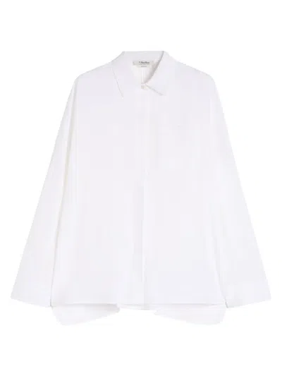 Max Mara Women's Linen Canvas Shirt In White