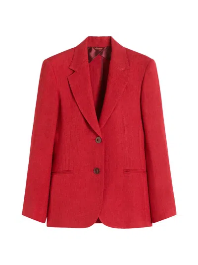 Max Mara Women's Linen Twill Blazer In Red