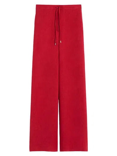 Max Mara Women's Linen Twill Trousers In Red