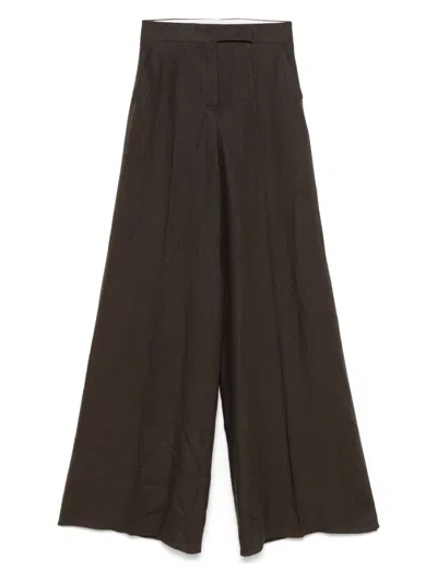 MAX MARA WOMEN'S LINEN WIDE-LEG TROUSERS